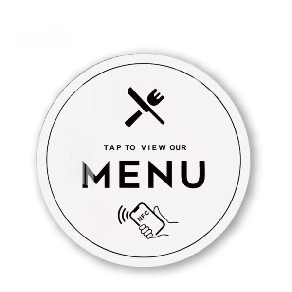 NFC Tap for MENU PVC Disc - For Restaurant, Café & Take-Away
